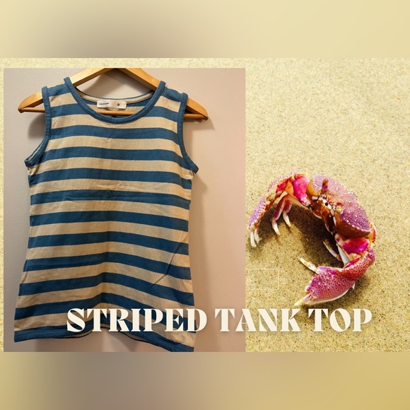 COPY - Woman’s Summer Tank Top XS Stripe Blue No Sleeve - Picture 1 of 13